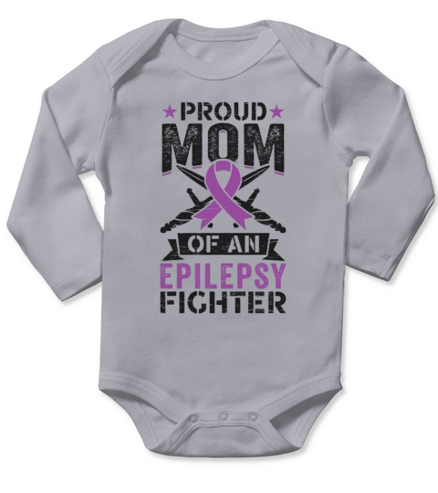 Mom Of An Mom Of An Epilepsy Fighter Epilepsy Long Sleeve Baby One-Piece