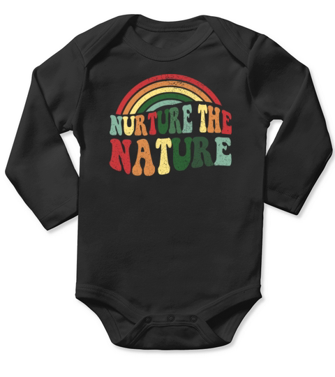 Nurture Nature Men Women Kids Earth Day Vintage Long Sleeve Baby One-Piece