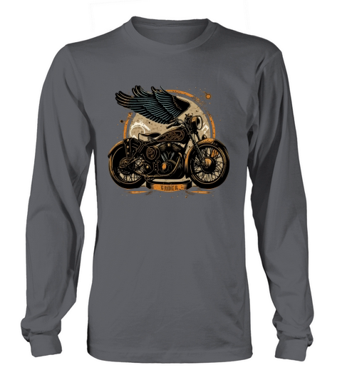 A vintage motorcycle with wings to travel freely Long sleeved Unisex