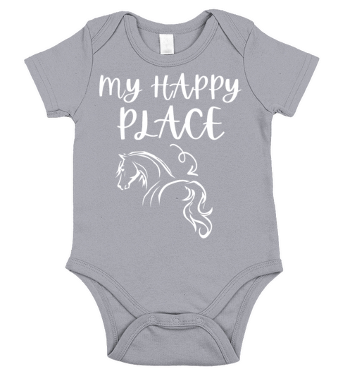 My Happy Place Horse Lover Horseback Riding Short Sleeve Baby One-Piece