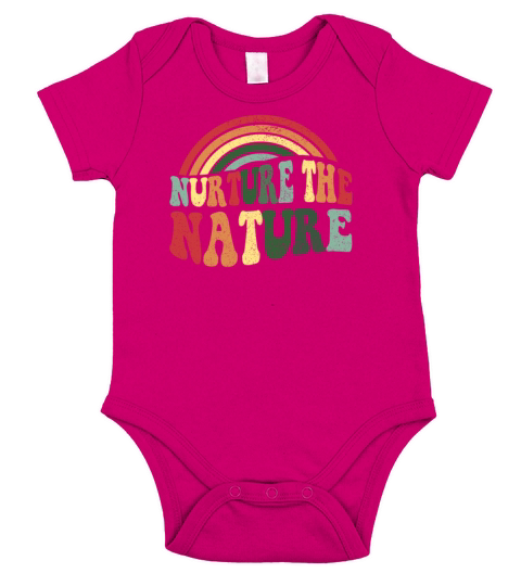 Nurture Nature Men Women Kids Earth Day Vintage Short Sleeve Baby One-Piece