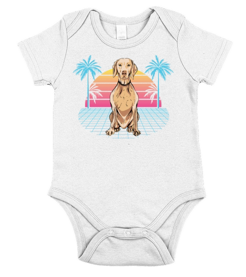 Retro Weimaraner Short Sleeve Baby One-Piece