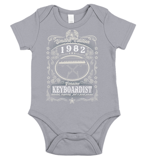 Vintage 1982 Keyboardist Birthday Gift Keyboard Short Sleeve Baby One-Piece
