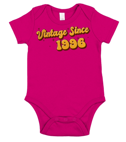 Vintage since 1996 27 Years Old - Groovy 27th Short Sleeve Baby One-Piece