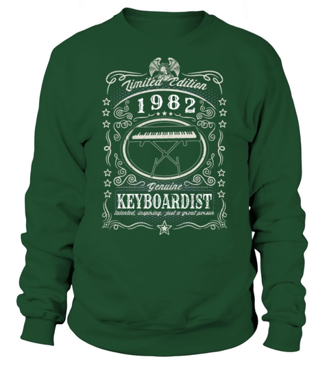 Vintage 1982 Keyboardist Birthday Gift Keyboard Sweatshirt Unisex