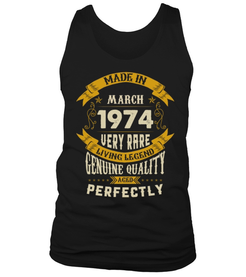 March 1974 Vintage Birthday Present Tank Top Unisex