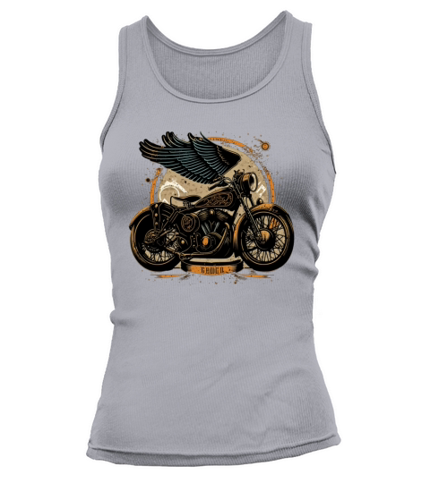 A vintage motorcycle with wings to travel freely Tank top Woman