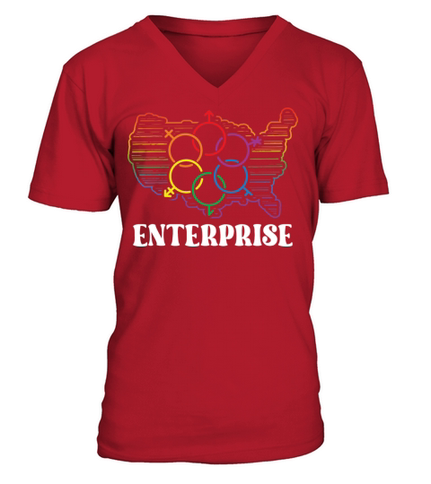 Enterprise Pride Month Pride Flag LGBT Community L V-Neck T-shirt