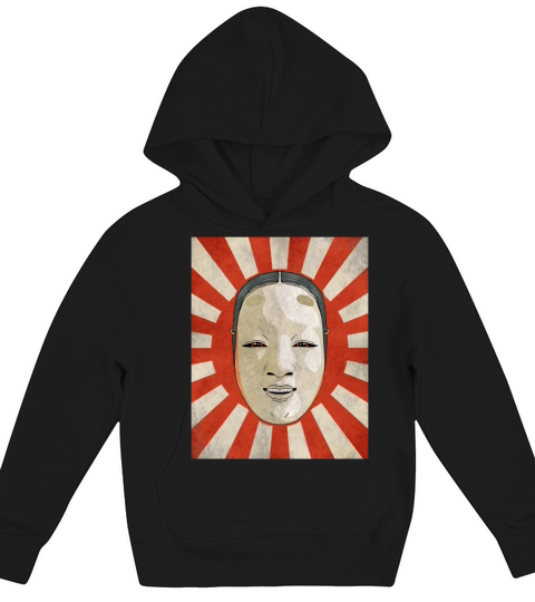 Angura Kei Dark Japanese Aesthetic Noh Mask Kids Hoodie