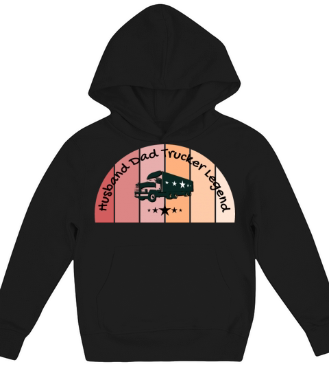 Husband Dad Trucker Legend vintage version Kids Hoodie