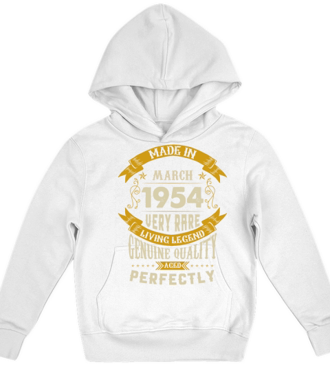 March 1954 Vintage Birthday Present Kids Hoodie
