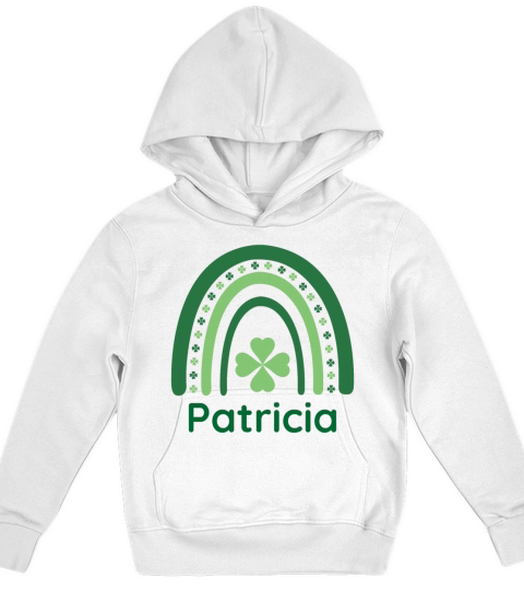 Patricia Clover Charm Boho Rainbow Kids Hoodie