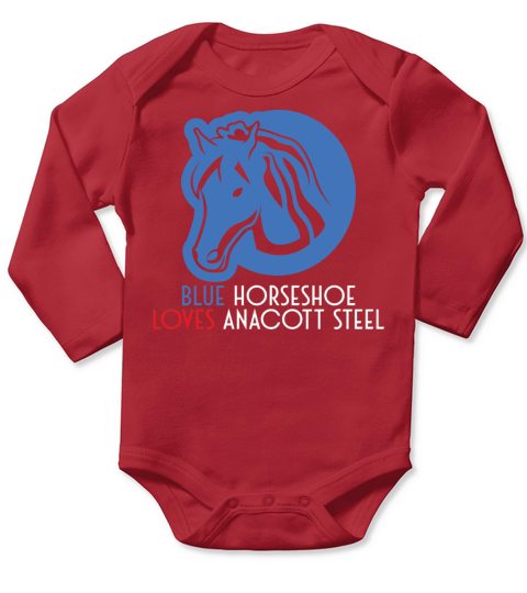 Blue horseshoe loves anacott steel Long Sleeve Baby One-Piece