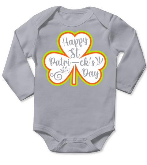 Happy St Patricks Day Long Sleeve Baby One-Piece