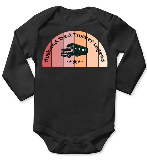 Husband Dad Trucker Legend vintage version Long Sleeve Baby One-Piece