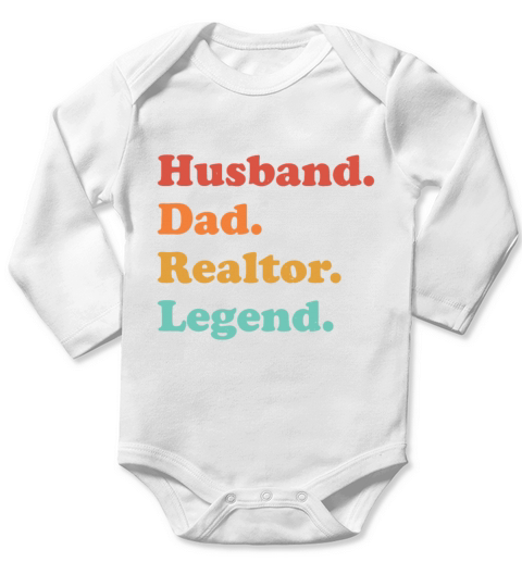 Real Estate Agent Realtor Gift for Men Dad Husband Long Sleeve Baby One-Piece