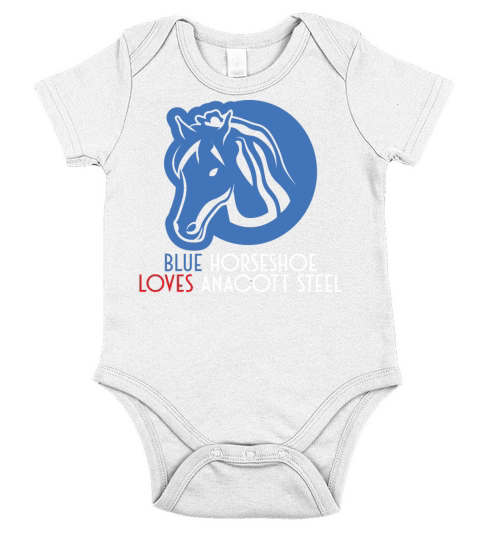 Blue horseshoe loves anacott steel Short Sleeve Baby One-Piece