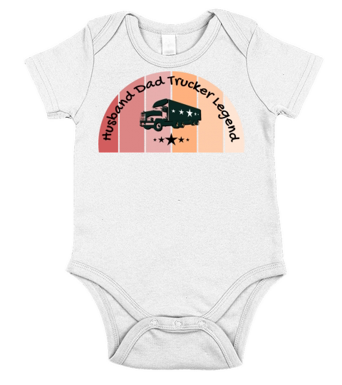 Husband Dad Trucker Legend vintage version Short Sleeve Baby One-Piece