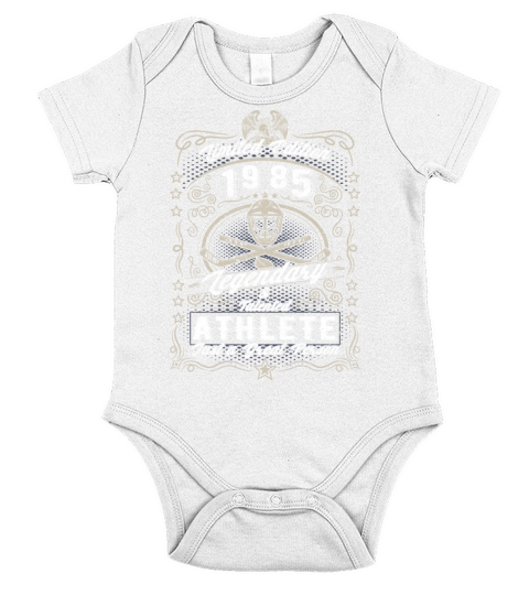 Vintage 1985 Ice Hockey Birthday Gift Sport Hobby Short Sleeve Baby One-Piece