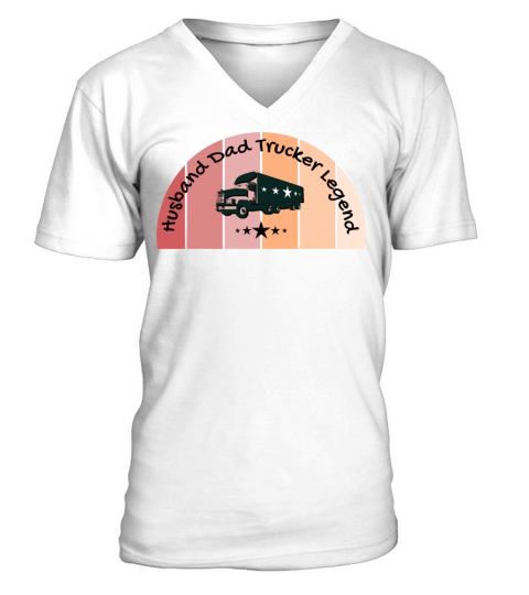 Husband Dad Trucker Legend vintage version V-Neck T-shirt