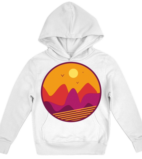 Retro abstract sunset vintage Kids Hoodie