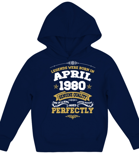 Vintage Aged To Perfection April 1980 Kids Hoodie