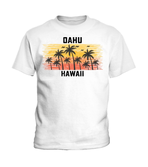 Oahu Hawaii Summer Retro VIntage Vacation Kids T-Shirt