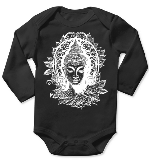 Meditating Buddha Enlightenment Portrait Long Sleeve Baby One-Piece