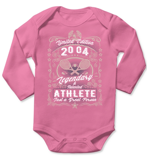 Vintage 2004 Tennis Birthday Gift Sport Hobby Long Sleeve Baby One-Piece