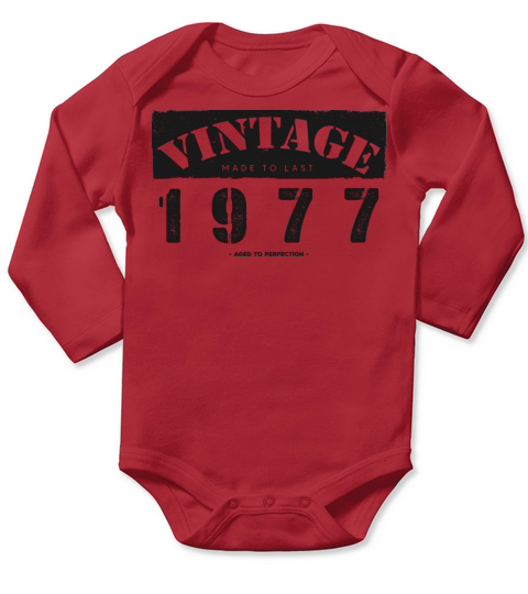 Vintage Classic 1977 46th Birthday - 46 Years Old Long Sleeve Baby One-Piece