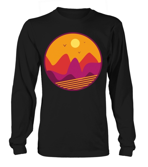 Retro abstract sunset vintage Long sleeved Unisex