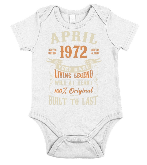 April 1972 Birthday Surprise Short Sleeve Baby One-Piece