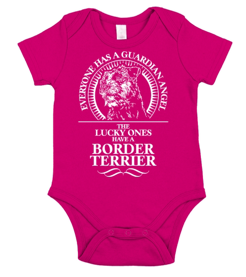 Border Terrier Guardian Angel dog quote Short Sleeve Baby One-Piece