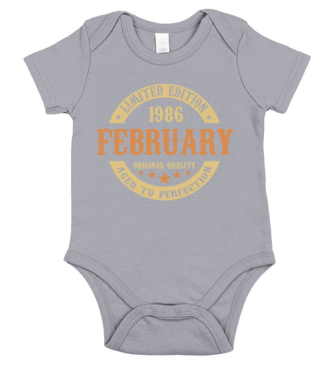 February 1986 Vintage Birthday Present Short Sleeve Baby One-Piece