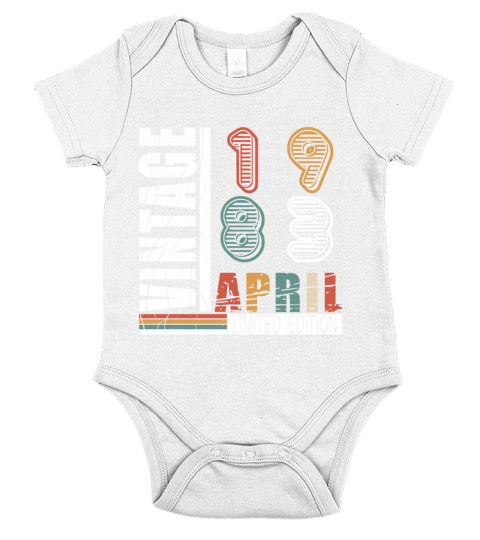 Limited Edition 40th Birthday 1983 April born Short Sleeve Baby One-Piece