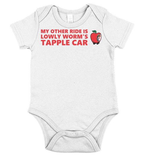 My Other Ride Is Lowly Worms Apple Car Quote Short Sleeve Baby One-Piece