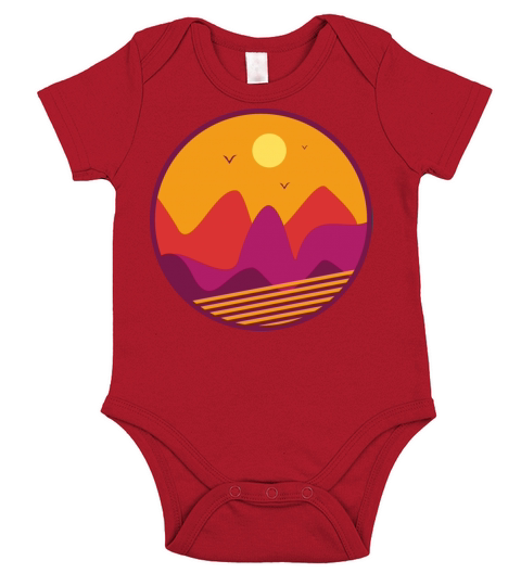 Retro abstract sunset vintage Short Sleeve Baby One-Piece