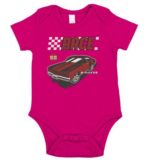 Retro Muscle Car Vintage Racing Car Lover Short Sleeve Baby One-Piece
