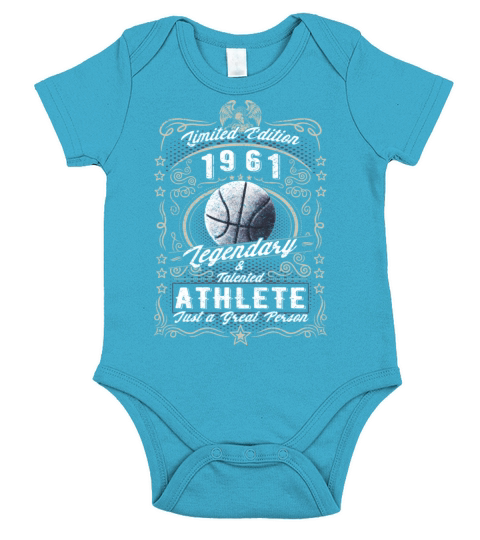 Vintage 1961 Basketball Birthday Gift Sport Hobby Short Sleeve Baby One-Piece