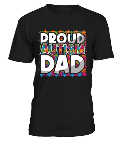 Proud Autism Dad Puzzle Colorful Autism Awareness T-Shirt Unisex