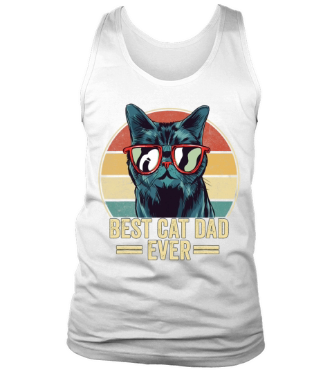 Best Cat Dad Ever Funny Cat Glasses Fathers Day Tank Top Unisex