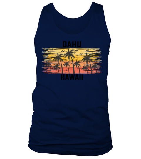Oahu Hawaii Summer Retro VIntage Vacation Tank Top Unisex