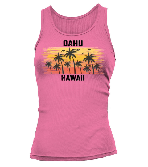 Oahu Hawaii Summer Retro VIntage Vacation Tank top Woman
