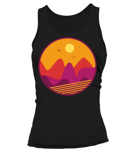 Retro abstract sunset vintage Tank top Woman
