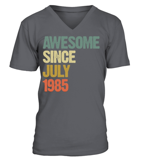 Distressed Vintage Awesome Since July 1985 V-Neck T-shirt