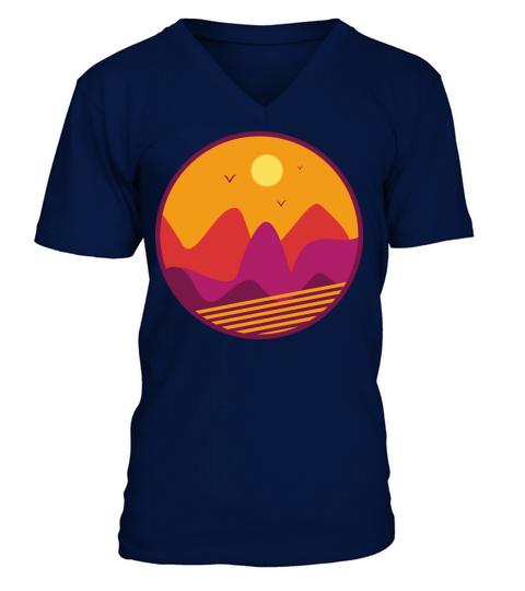 Retro abstract sunset vintage V-Neck T-shirt