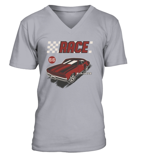 Retro Muscle Car Vintage Racing Car Lover V-Neck T-shirt