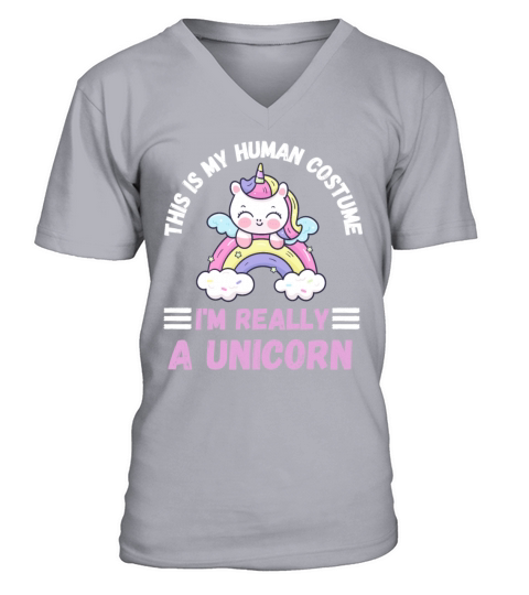 This is My Human Costume Im Really a Unicorn V-Neck T-shirt