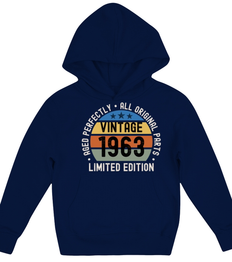 60th Birthday Vintage 1963 Kids Hoodie