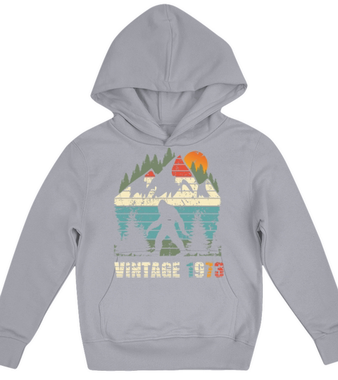 vintage 1973 yeti funny 50th birthday shirt Kids Hoodie